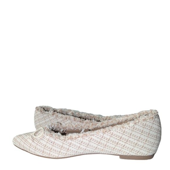 Report Womens Beige Textile Fabric Pointed Toe Ballet Flats w/Bow Size 7 NWOB - Picture 7 of 8